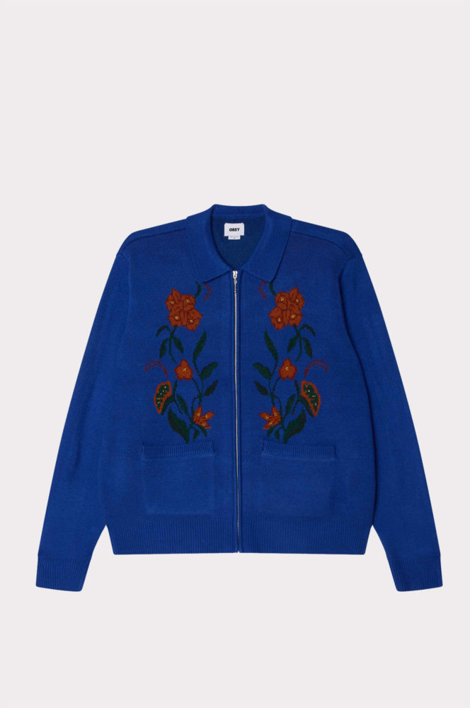 Obey Floral Zip Cardigan