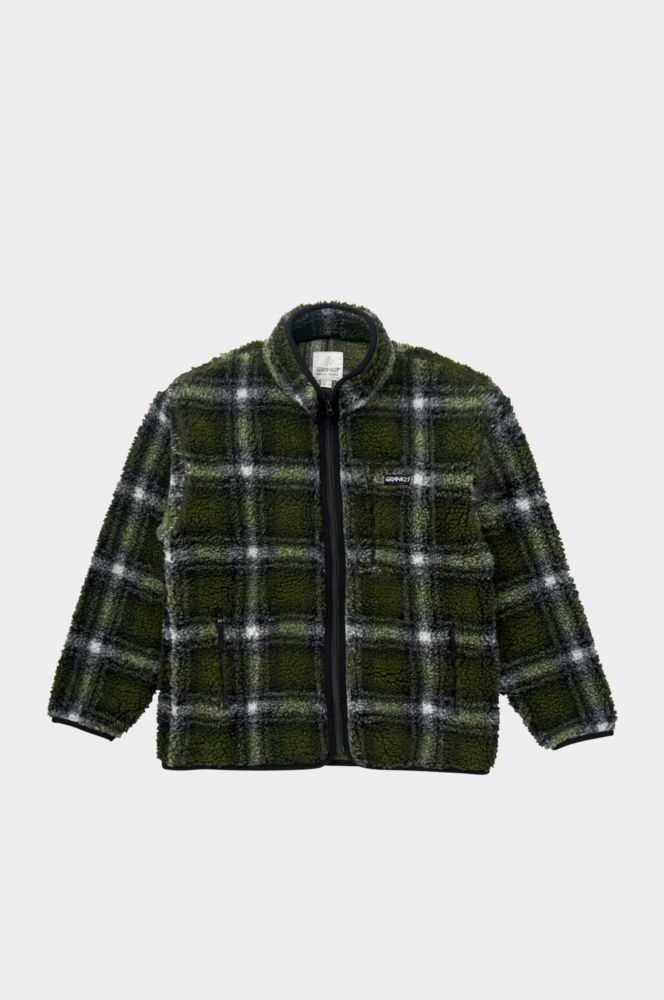 Shadow Plaid Sherpa Jacket